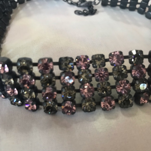 Atlantis Pink & Gray Swarovski Crystal Choker Necklace NEW - Picture 5 of 6